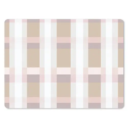 Ruitpatroon - Aardetinten - Minimalistisch muismat rubber klein 262 -3d