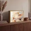 Vlinder - Bloem - Oranje Light Box met batterij (Wandlamp) middel -sfeer2