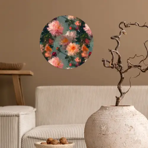 Dahlia - Bloemen - Patroon Wandcirkel behangsticker klein 186 -sfeer1