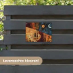 Silhouetten - Abstract - Zon - Maan tuinposter los doek klein -sfeer3