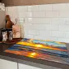 Strand - Zee - Zonsondergnag Inductie beschermer vinyl 3mm klein -sfeer3