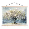 Boom - Winter - Levensboom - Modern - Goud textielposter latten blank klein -3d