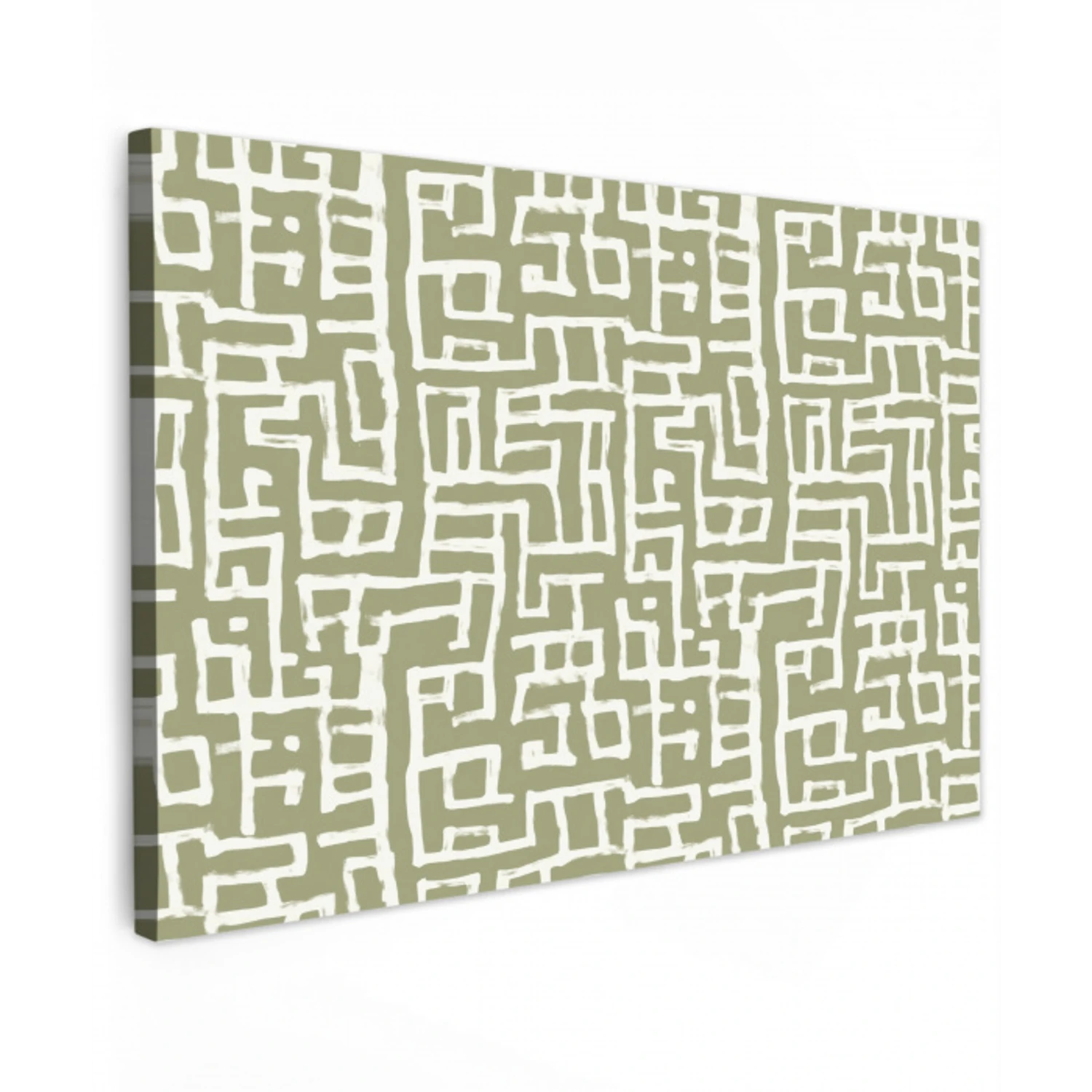 Grafisch - Patroon - Groen Tuinposter op houten frame 2 cm dik klein 845 -3d