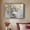 Boeddha - Bloemen - Boom - Goud - Modern Textielframe - compleet frame klein -sfeer1