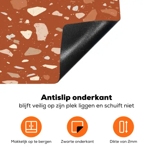 Terrazzo - Patroon - Klei Inductie beschermer vinyl 3mm klein 276 -zzzzzzz-td-onderkant