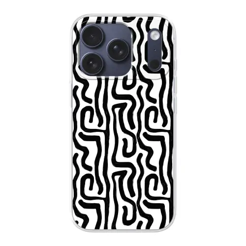 Modern - Lijnen - Zwart Telefoonhoesje iPhone 17 Pro klein 878 -3d