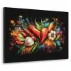 Groente - Peper - Knoflook - Graffiti - Verf - Kleurrijk Textielframe zwart klein -3d