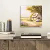 Huisje - Hout - Bloemen aluminium wit klein -sfeer1