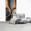 Houten - Lepels - Rijst - Zaden fotobehang vinyl groot -slaapkamer