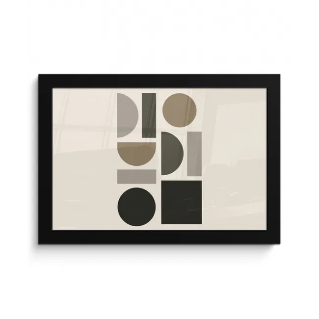 Natuurlijke tinten - Grafisch - Verticale compositie fotolijst zwart zonder passe partout klein -3d