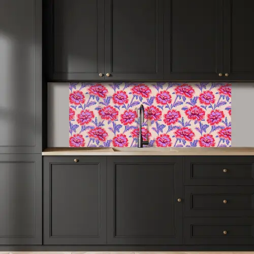 Bloemen - Patroon - Meerkleurig keuken achterwand 2 middel 871 -sfeer1