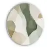Japandi - Abstract - Groen Akoestische PET Vilt - Rond klein -3d