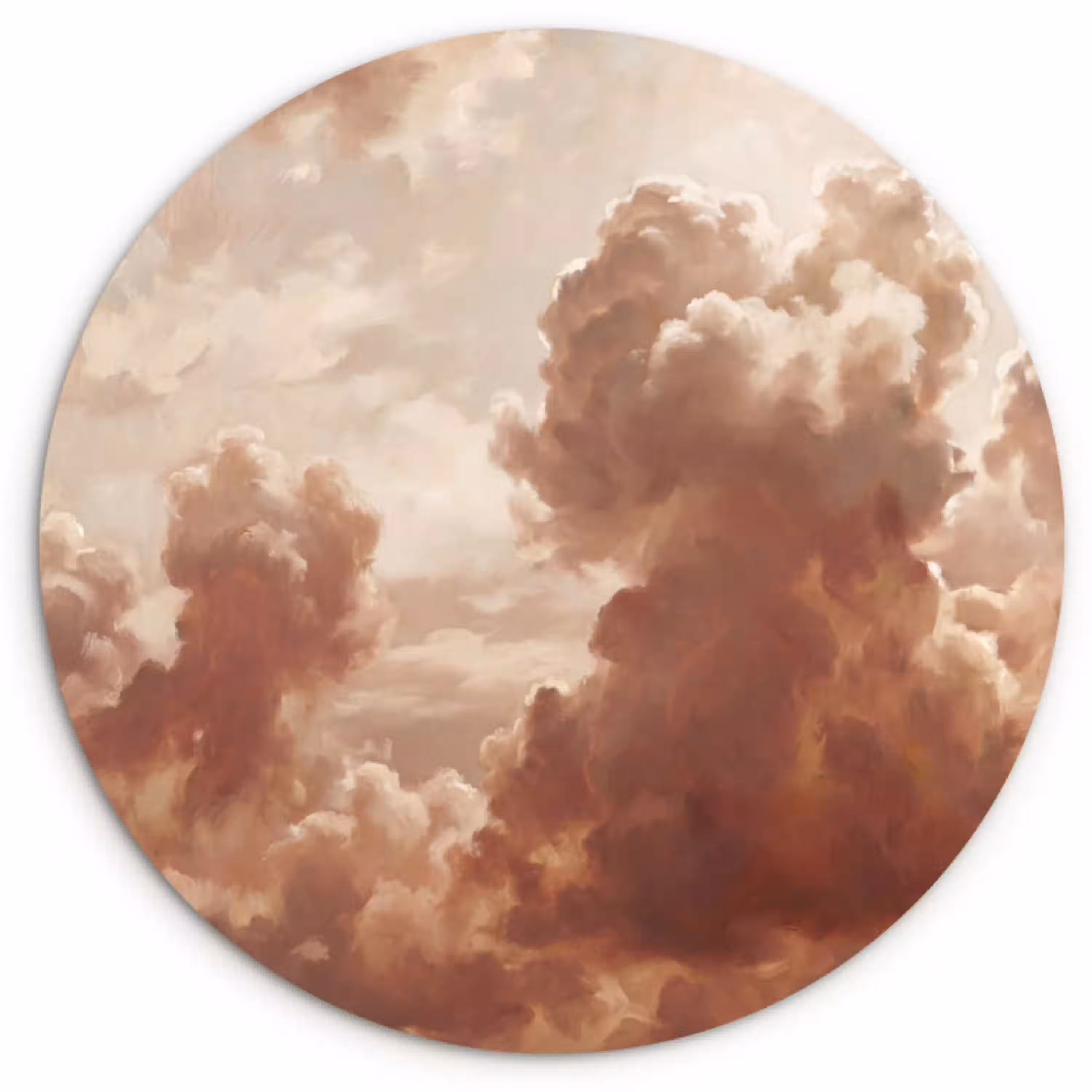 Wolken - Lucht - Natuur - Modern - Bruin Wandcirkel kunststof plaat 5mm dik klein -3d