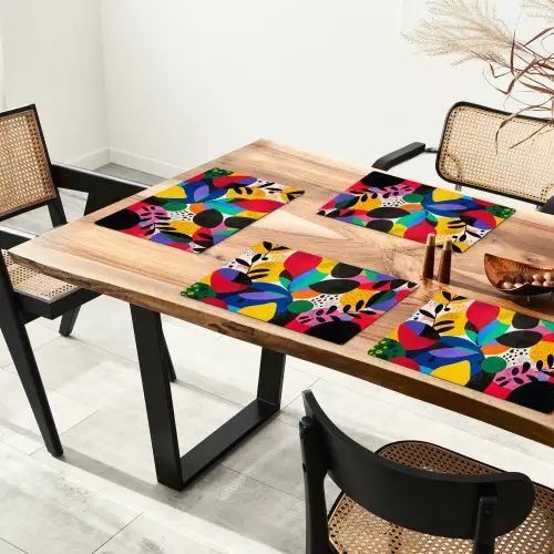 Vormen - Stippen - Kleurrijk Placemat vinyl groot -zzsfeer4_Kitchenyeah-website