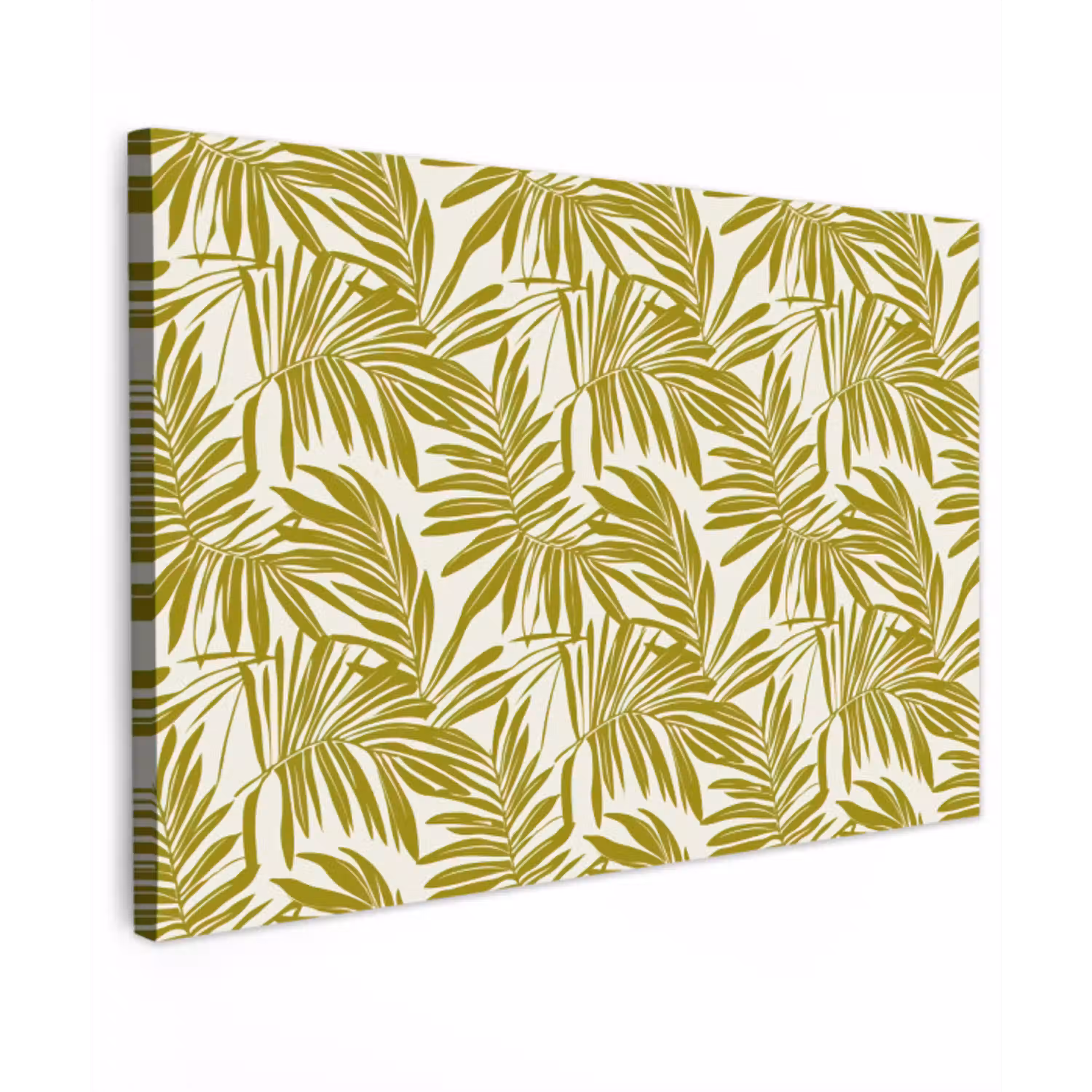 Palmblad - Patroon - Groen Tuinposter op houten frame 2 cm dik klein 845 -3d