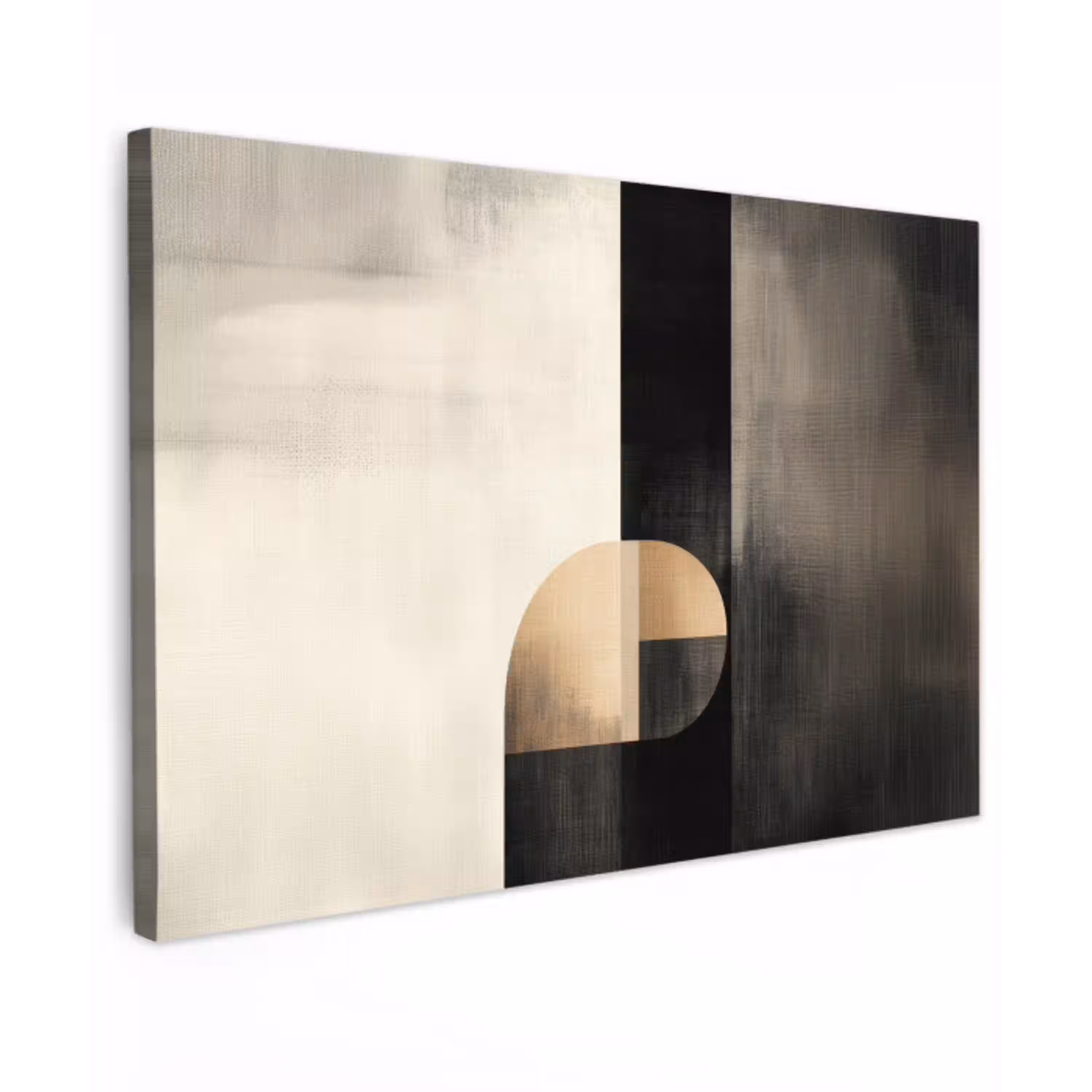 Vormen - Modern - Zwart Tuinposter op houten frame 2 cm dik klein -3d