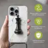 Schaakstuk - Koning - Zwart - Marmer Hoesje iPhone 16 Pro Max met koord klein -sfeer2_NL