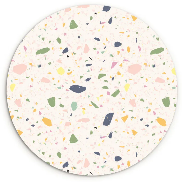 Terrazzo - Patroon - Kleurrijk  - Festival Wandcirkel plexiglas klein 852 -3d