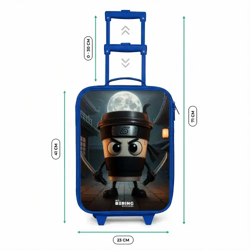 Capuchino Assassino Kinderkoffer - Blauw klein -productfoto_formaten