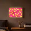 Lijn - Geel - Abstract Light Box met batterij (Wandlamp) middel -sfeer4