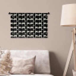 Modern - Patroon - Zwart Wandkleed katoen klein 269 -sfeer4