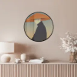 Minimalistisch - Silhouet - Oranje Fotolijst rond zonder passe partout klein -sfeer3