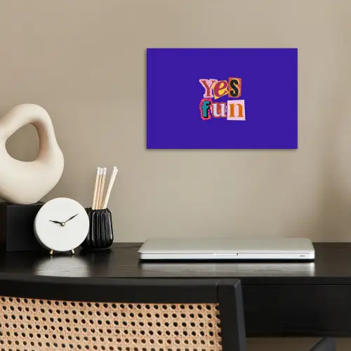 Yes fun - Kleurrijk - Collage-stijl poster papier klein -sfeer1