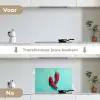 Chilipepers - Geverfd - Rood keuken achterwand spatscherm klein -voor_na_NL