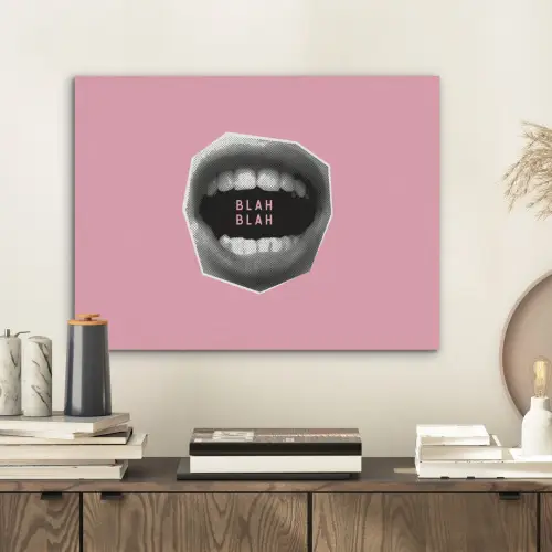 Mond - BLAH BLAH - Roze PET vilt klein -sfeer1