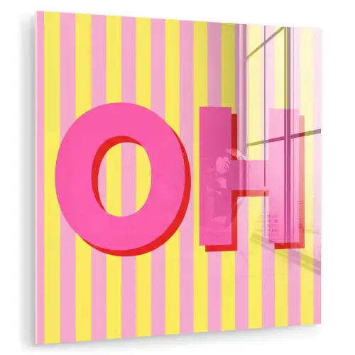 Tekst - Strepen - Roze plexiglas 5mm klein -zzzproduct_nieuw