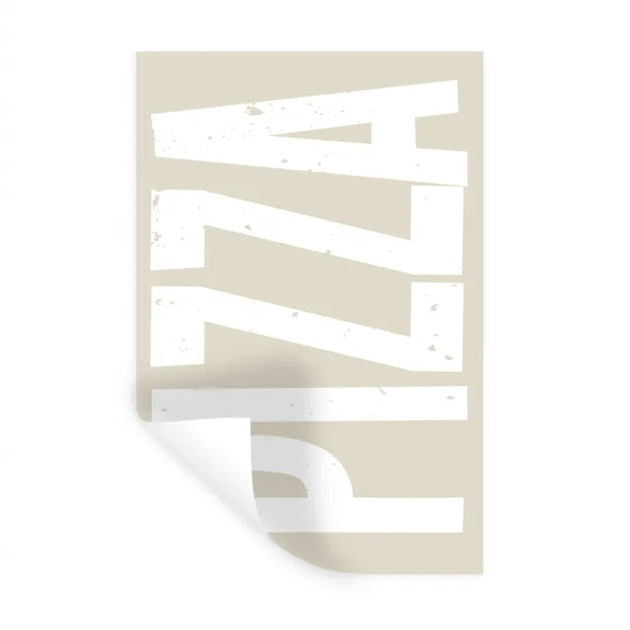 Pizza - Decoratie - Japandi - Wit Muursticker klein -3d