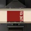 Schuin - Loveyou - Rood keuken achterwand spatscherm klein -sfeer1