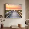 Zonsonderang - Zee - Pad - Gras - Duin - Vogels Textielframe zwart klein -sfeer3