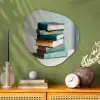 Stapel - Boeken - Groen - Daglicht Wandcirkel Organisch Plexiglas middel -sfeer2