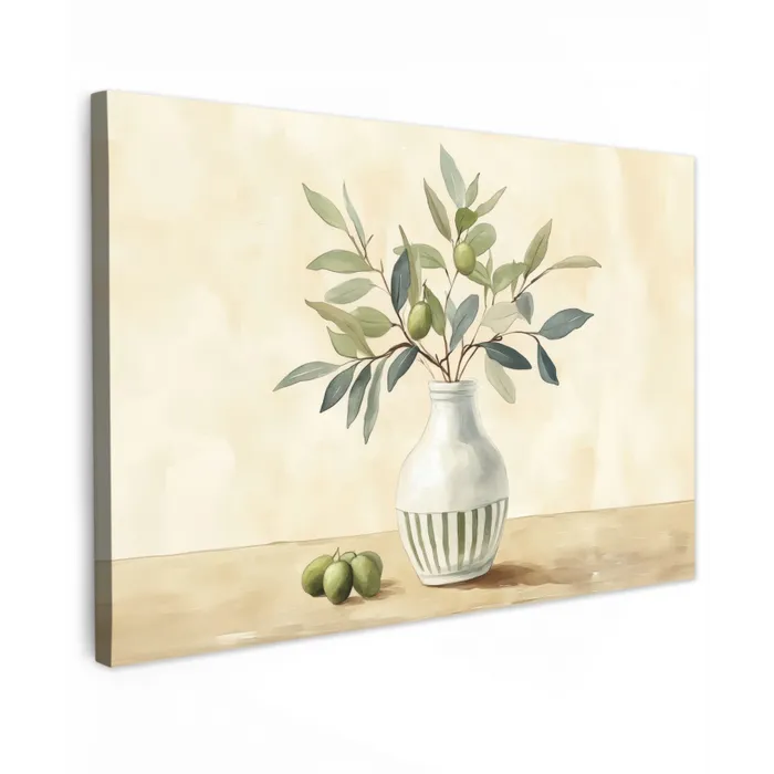 Vaas - Keramiek - Olijftakken canvas 2cm klein -z3d