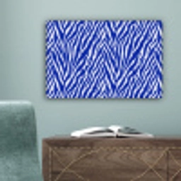 Zebra - Patroon - Kobalt - Blauw canvas 2cm klein 34 -sfeer4