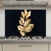 Plant - Bladeren - Goud - Zwart - Luxe keuken achterwand spatscherm klein -3d_website