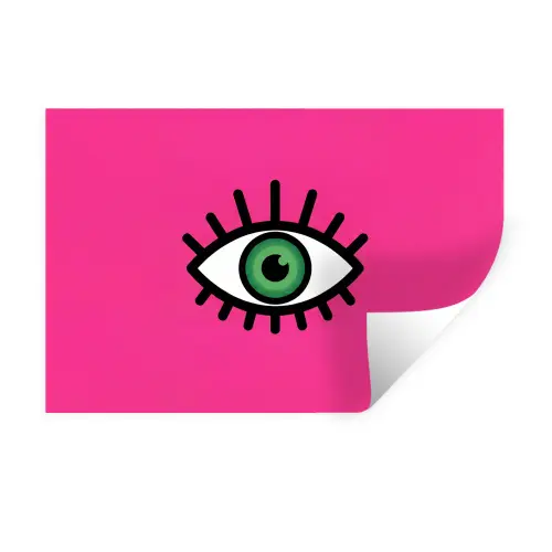 Minimalistisch - Oog - Roze Muursticker klein -3d