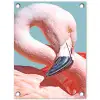 Close-up flamingo tuinposter los doek klein -3d