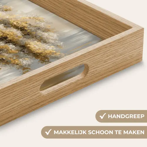Boom - Bladeren - Abstract - Wit Dienblad Rechthoek middel -USP_HandgreepNL