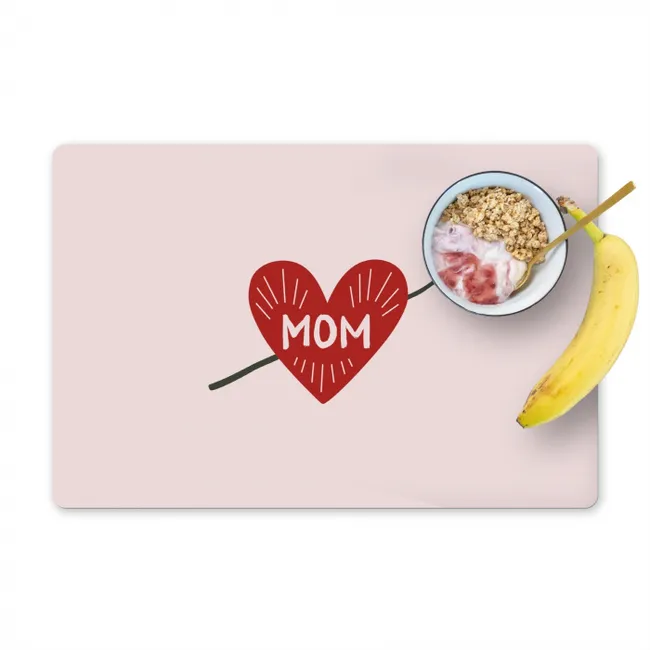 Hart - Rood - Bloem - Moeder Placemat vinyl groot -zzzproduct_Kitchenyeah-website