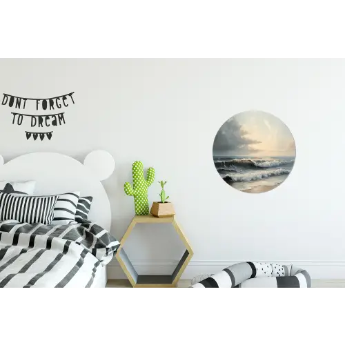 Strand - Zee - Zonsondergang Wandcirkel aluminium klein -kinderkamer