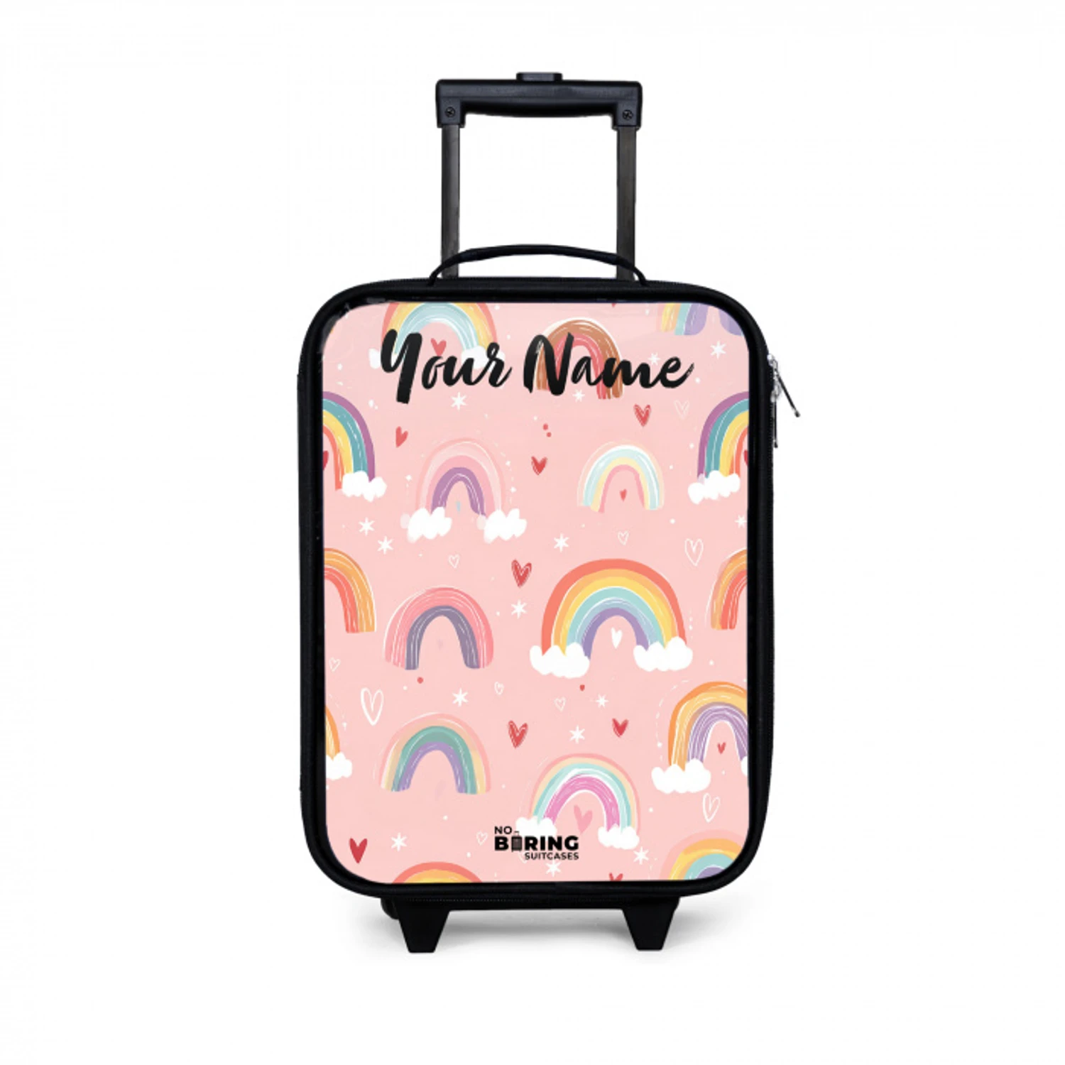 Regenboog - Patroon - Pastel Kinderkoffer - Zwart klein -3d