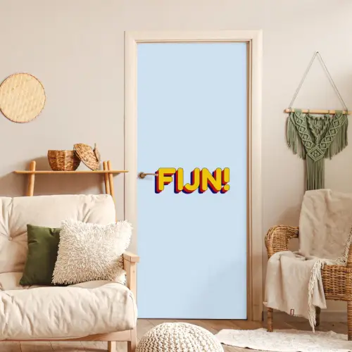 Fijn - Geel - Oranje deurposter klein -sfeer2