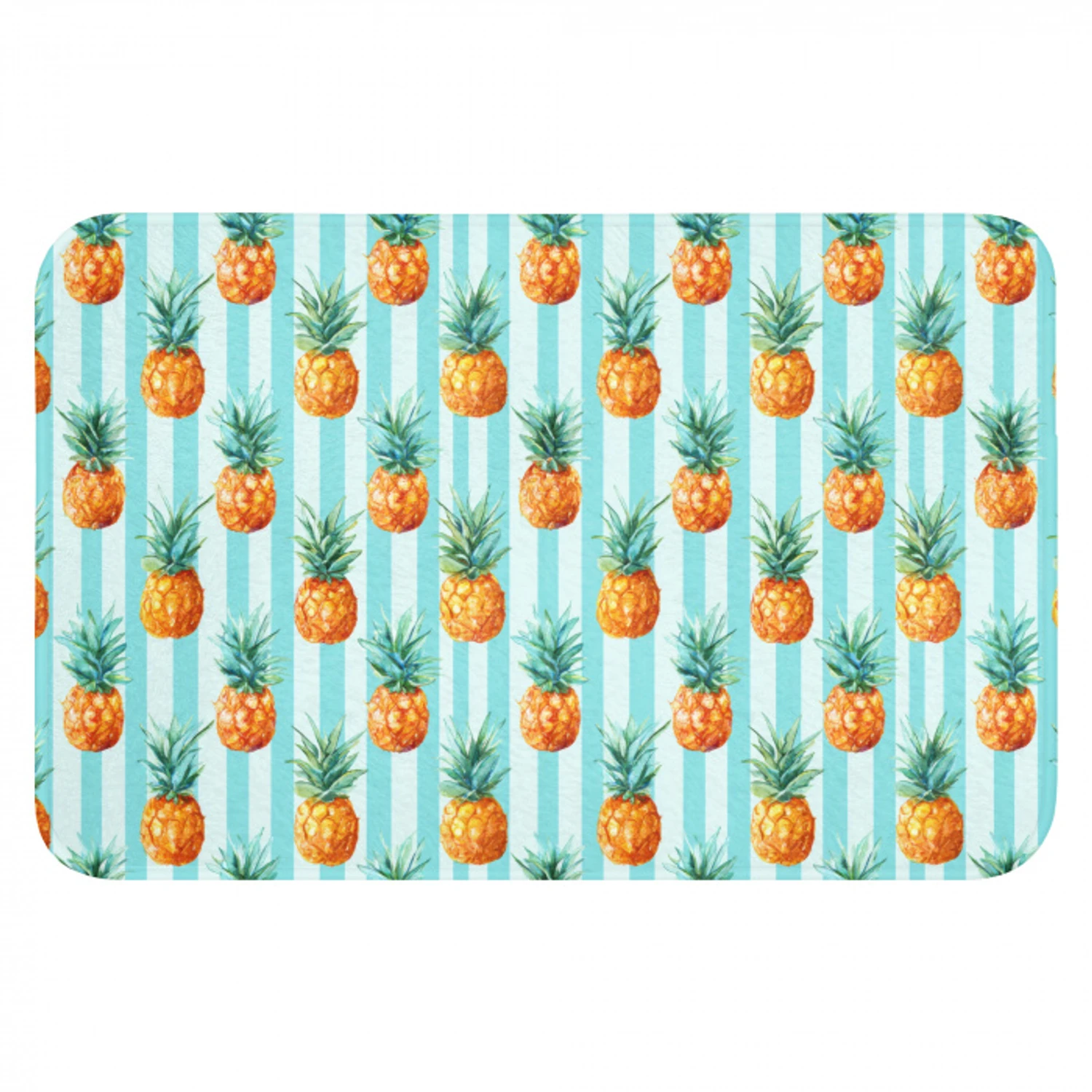 Ananas - Strepen - Groen Badmat klein 997 -3d