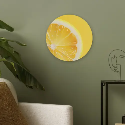 Citroen - Geel - Zonnig Akoestische PET Vilt - Rond klein -sfeer2