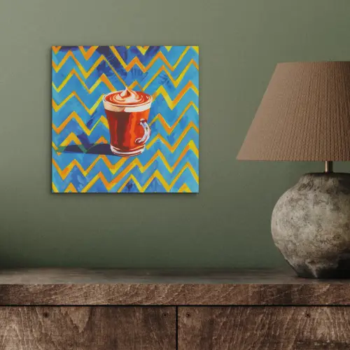 Mok - Koffie - Zigzag - Slagroom aluminium wit klein -sfeer2