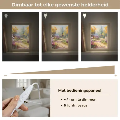 Bloemen - Bomen - Kunst - Watercolor Light Box met kabel (Tafellamp) klein -USP_dimbaarNL