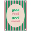 Gestreept - Quote - Ovaal - Roze tuinposter los doek klein -3d