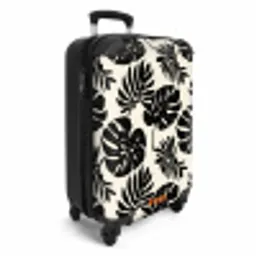 Modern - Monstera - Zwart NBS - Handbagage koffer - Volwassenen Unisex middel -productfoto_3d